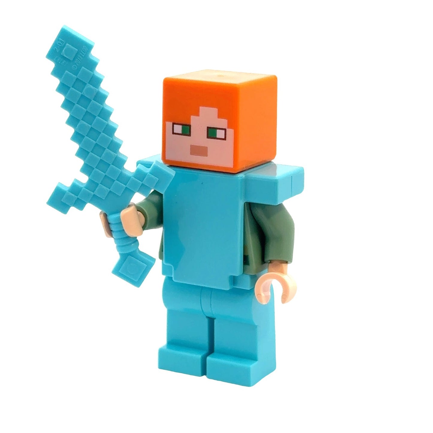 LEGO Minecraft: ALEX minifigure + diamond SWORD + ARMOR, never assembled 21154