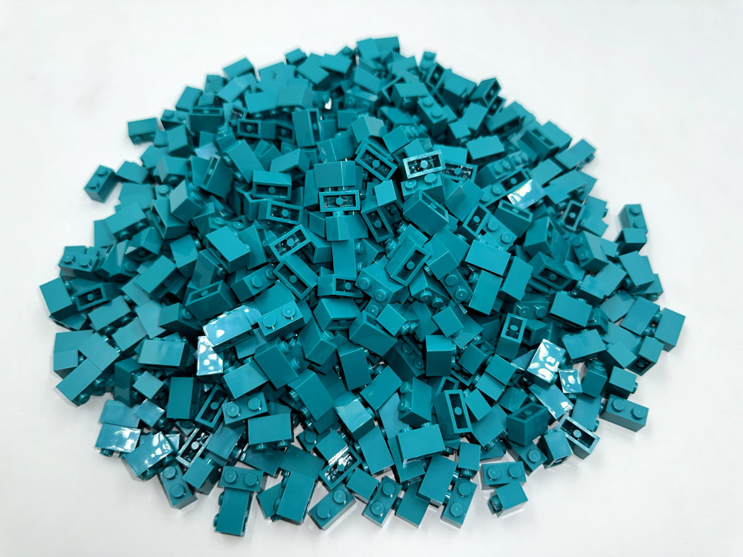 LEGO Pack of 200x New Dark Turquoise Brick 1 x 2 BULK BRICKS