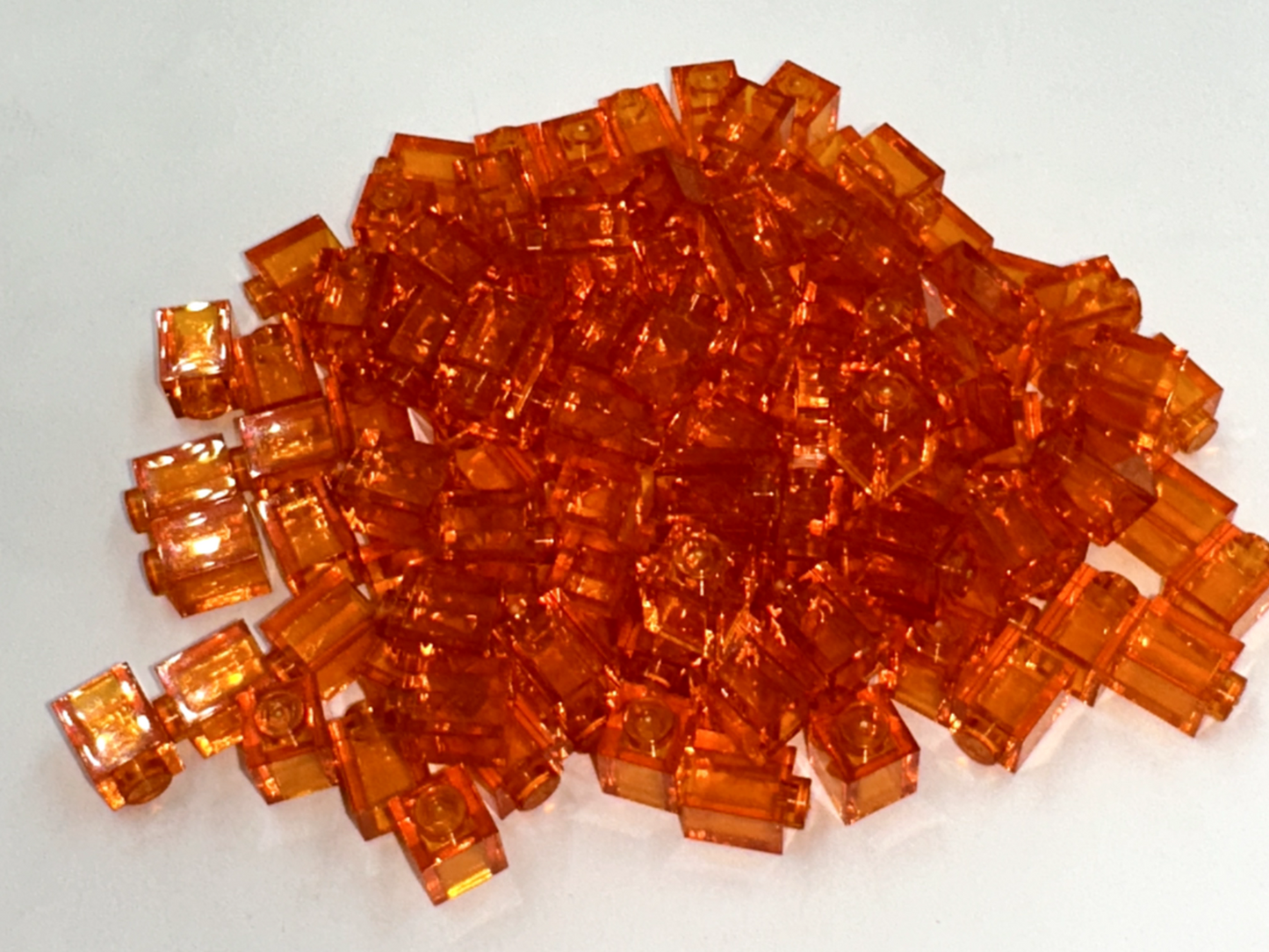 LEGO Pack of 200x New Trans-Orange Brick 1 x 1 BULK BRICKS