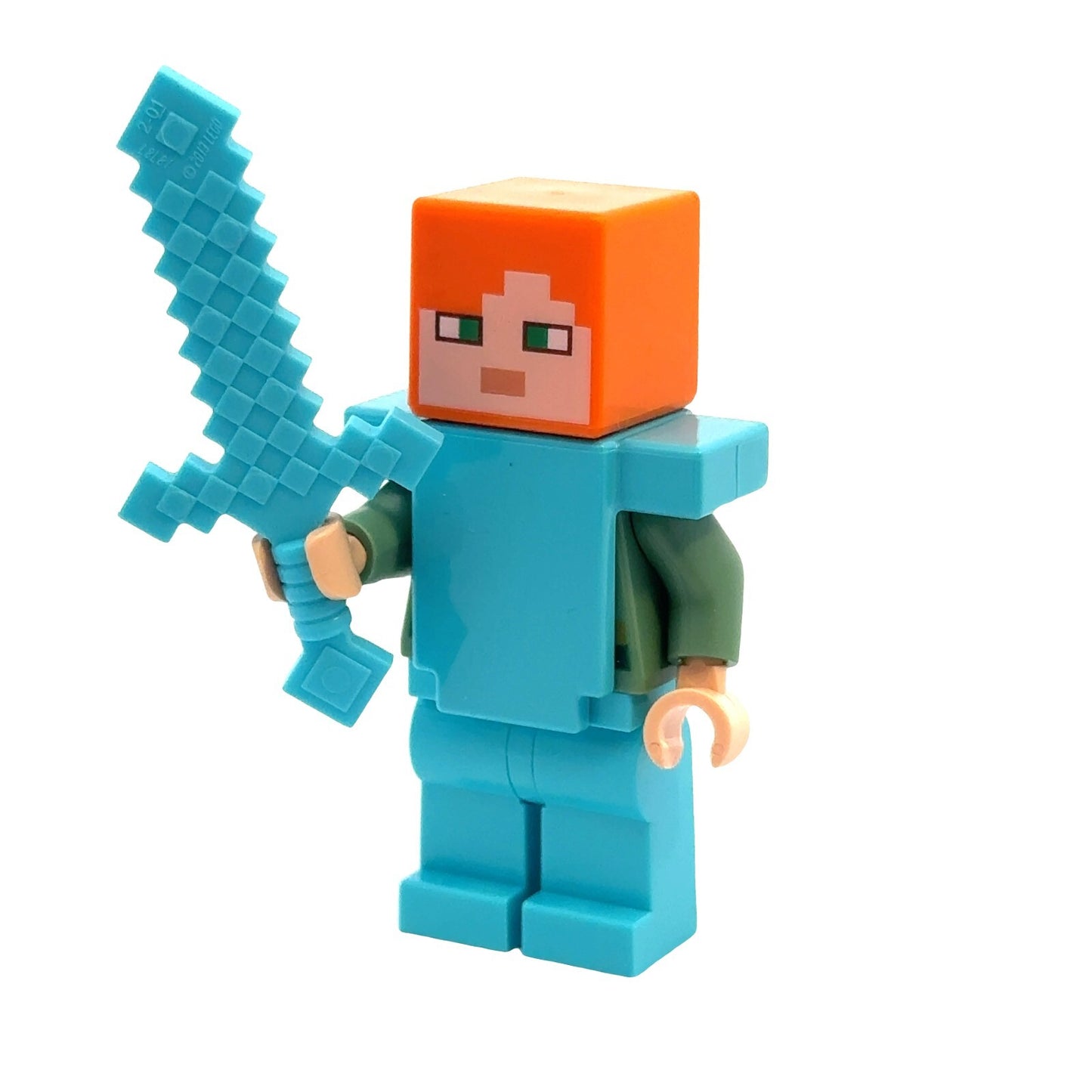 LEGO Minecraft: ALEX minifigure + diamond SWORD + ARMOR, never assembled 21154