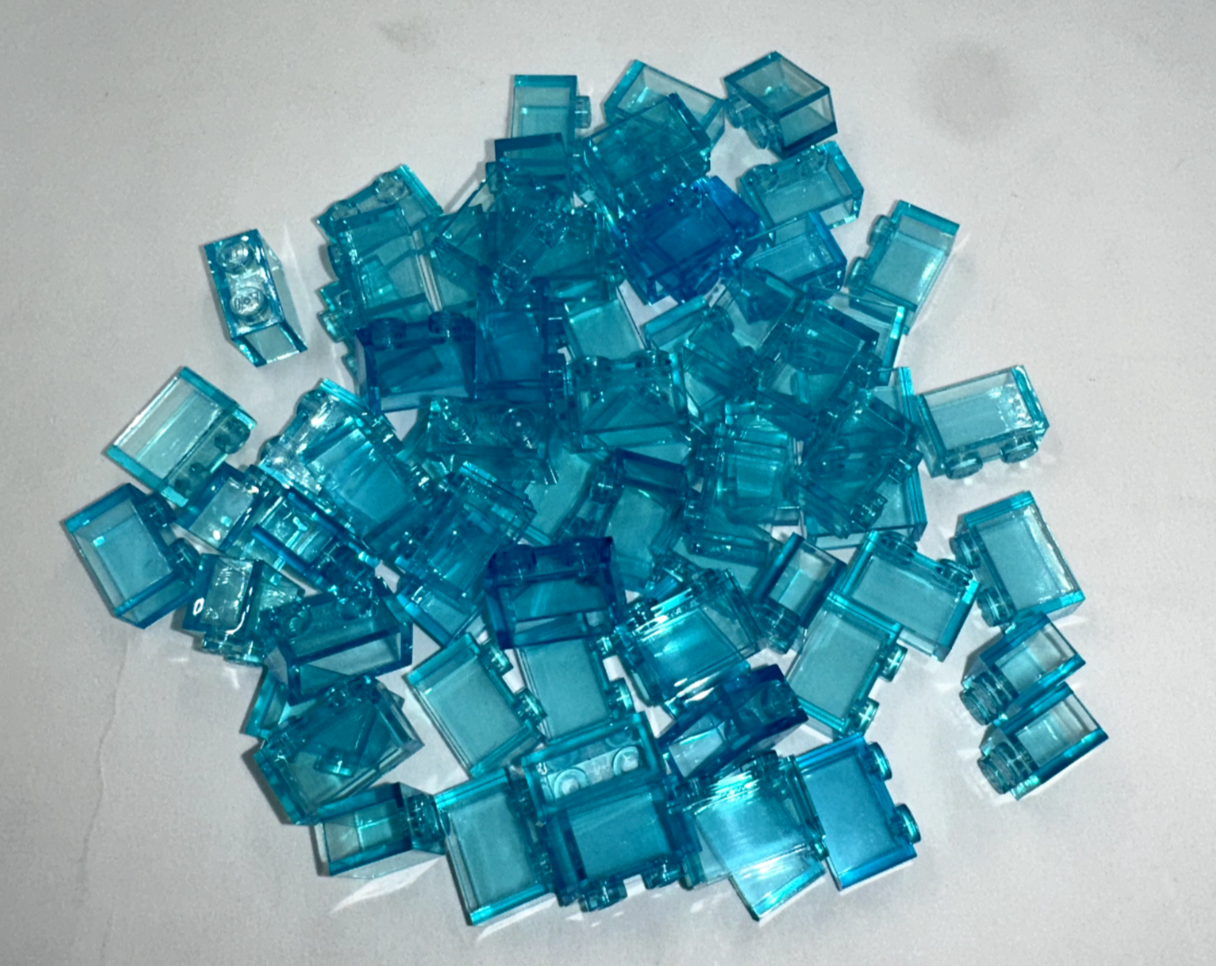 LEGO Pack of 200x New Trans-Light Blue Brick 1 x 2 BULK BRICKS