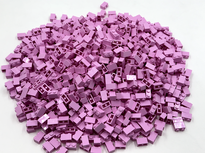 LEGO Pack of 100x New Bright Pink Brick 1 x 2 BULK BRICKS
