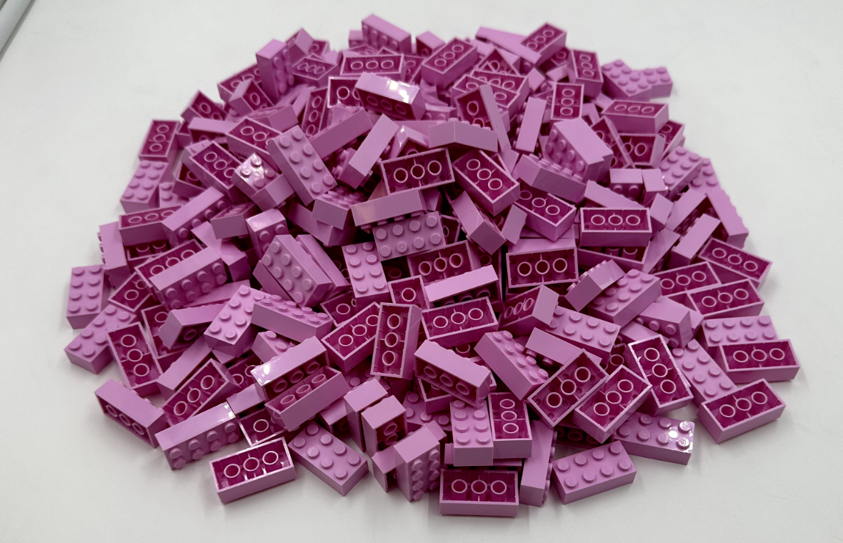 LEGO Pack of 100x New Bright Pink Brick 2 x 4  BULK BRICKS