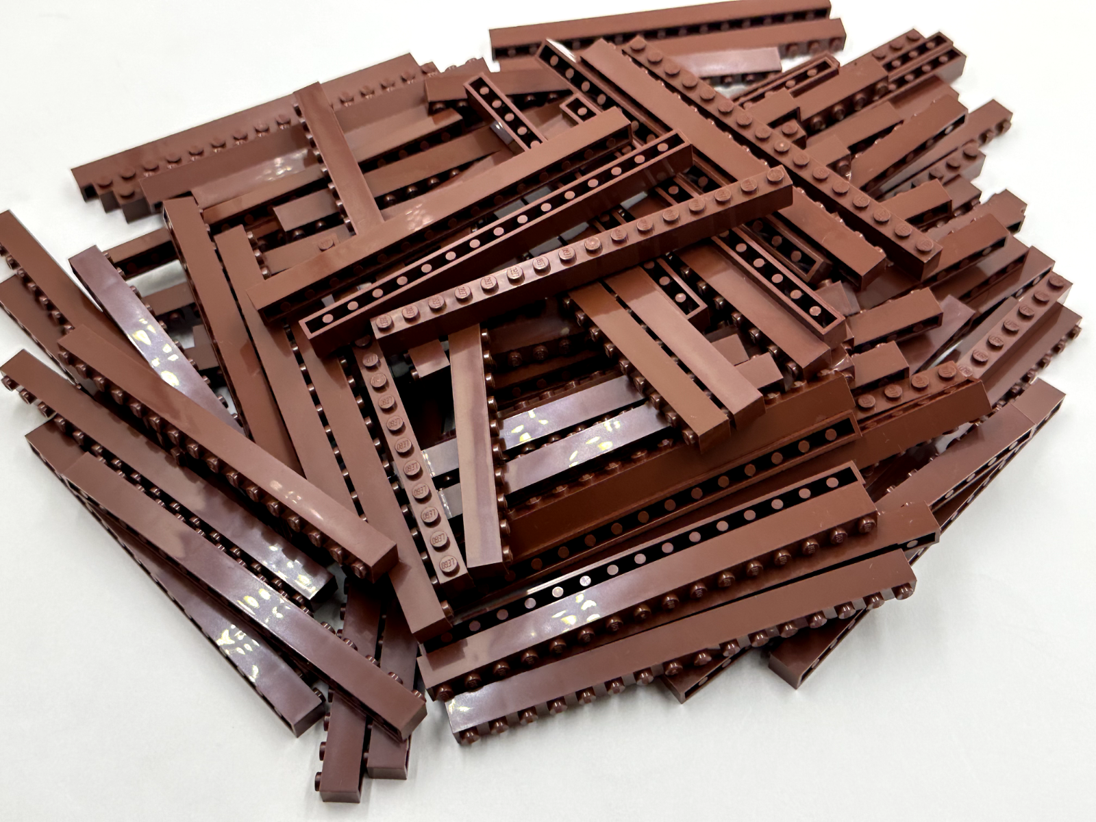 LEGO Pack of 200x New Reddish Brown Brick 1 x 16 BULK BRICKS
