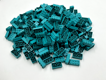 LEGO Pack of 200x New Dark Turquoise Brick 2 x 4  BULK BRICKS