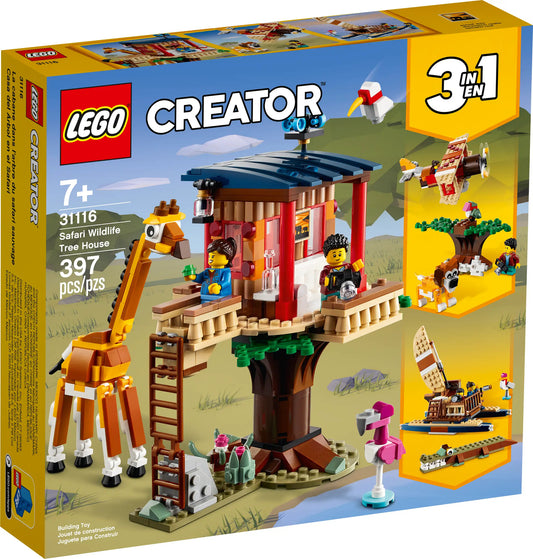 LEGO Creator 3 in 1 Safari Wildlife Tree House 31116 (397 Piece) (Discontinued)