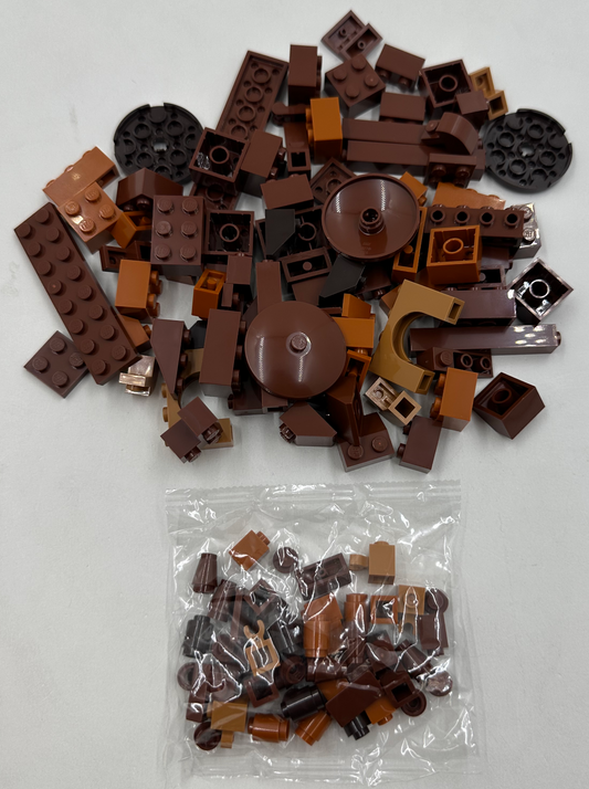 NEW LEGO Assorted Bulk Brick Pack: Brown