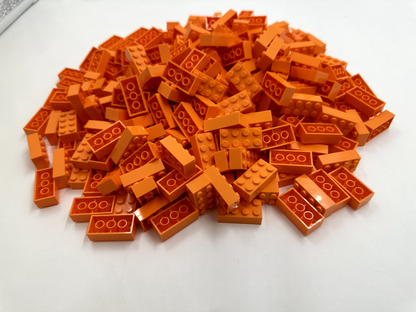 LEGO Pack of 200x New Orange Brick 2 x 4  BULK BRICKS