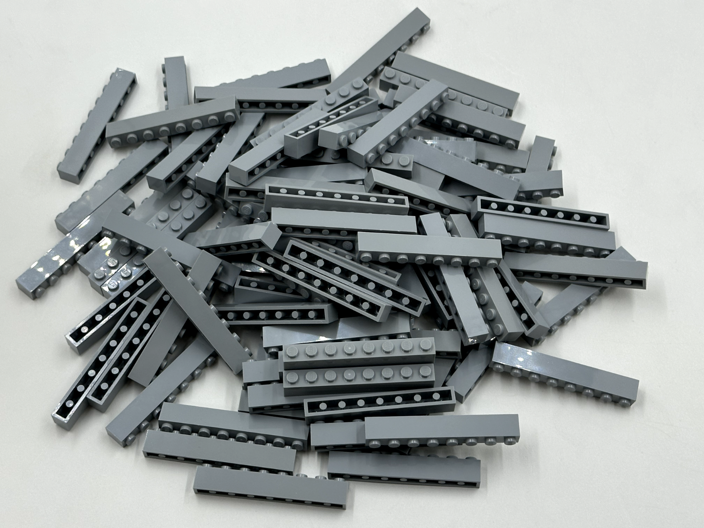 LEGO Pack of 100x New Light Bluish Gray Brick 1 x 8 BULK BRICKS