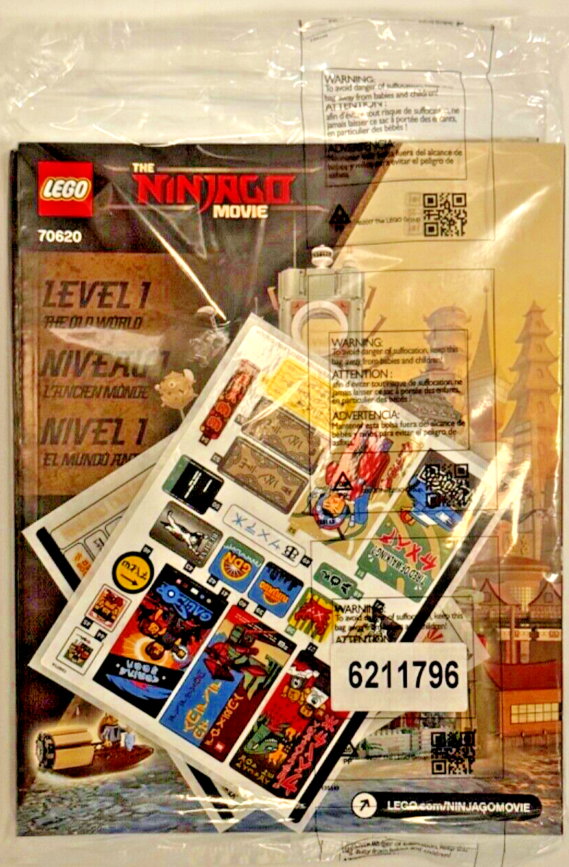INSTRUCTIONS + STICKERS, SEALED - The LEGO Ninjago Movie: NINJAGO City (70620)