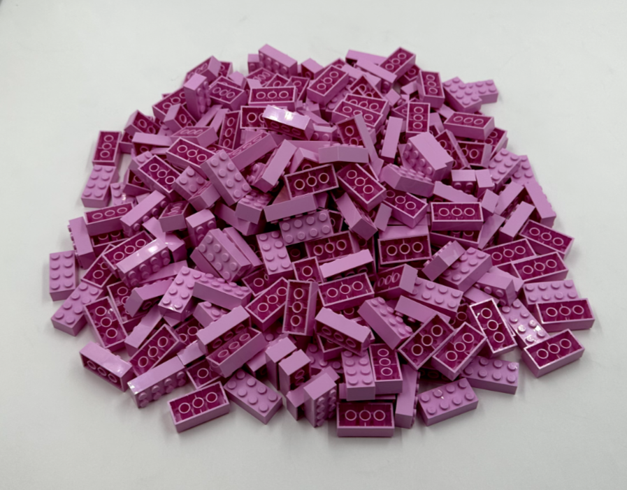 LEGO Pack of 100x New Bright Pink Brick 2 x 4  BULK BRICKS