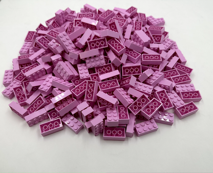 LEGO Pack of 100x New Bright Pink Brick 2 x 4  BULK BRICKS