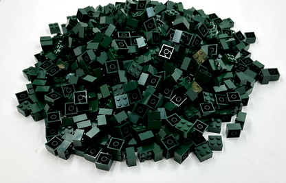 LEGO Pack of 200x New Dark Green Brick 2 x 2  BULK BRICKS