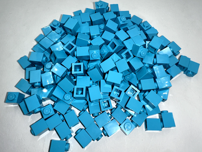 LEGO Pack of 200x New Medium Azure Brick 1 x 1  BULK BRICKS