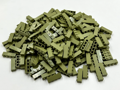 LEGO Pack of 100x New Olive Green Brick 1 x 4 BULK BRICKS