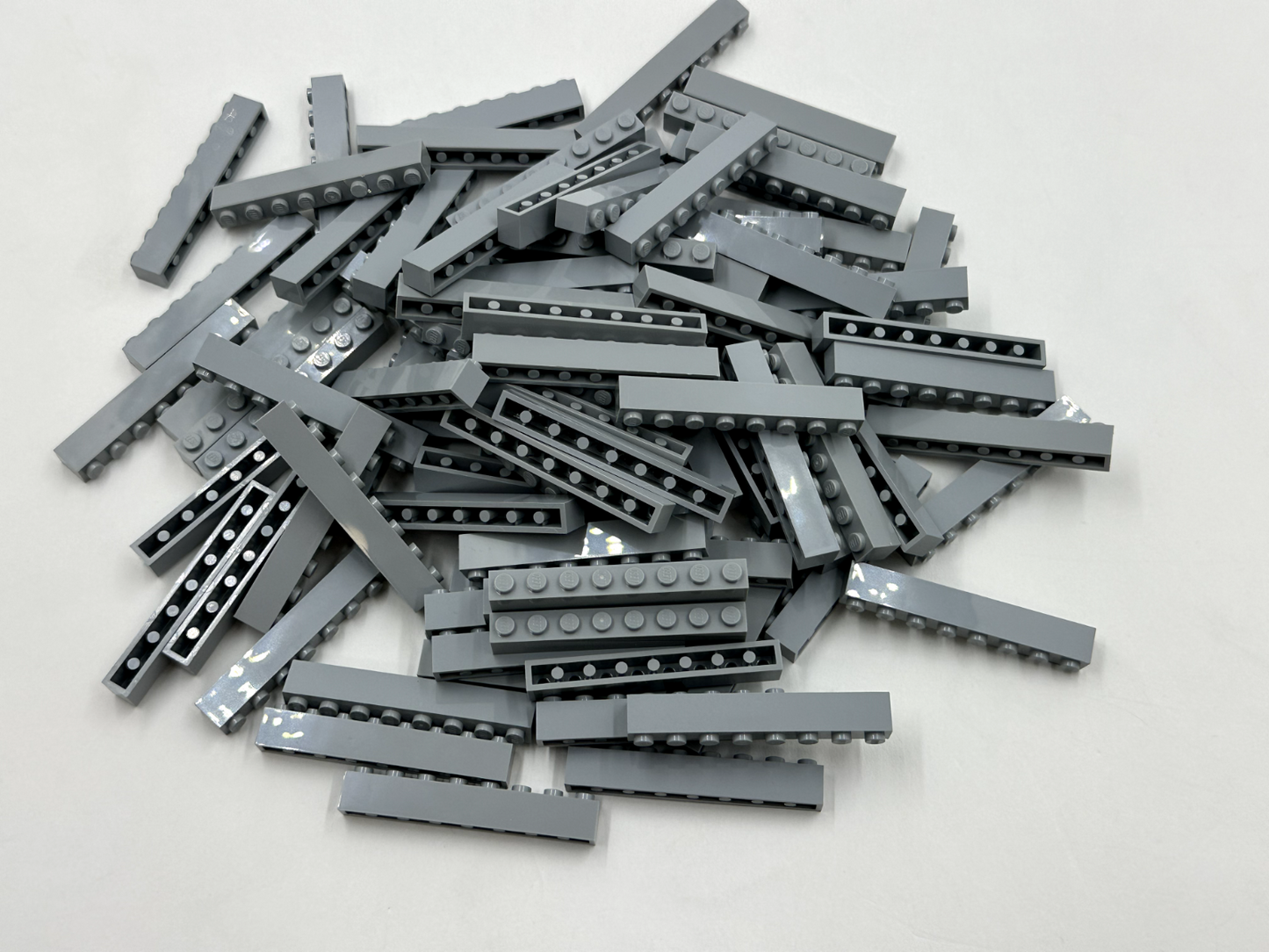 LEGO Pack of 100x New Light Bluish Gray Brick 1 x 8 BULK BRICKS
