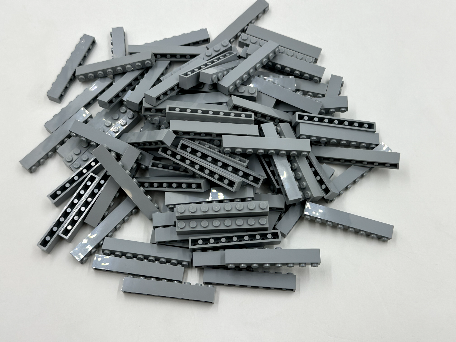 LEGO Pack of 100x New Light Bluish Gray Brick 1 x 8 BULK BRICKS
