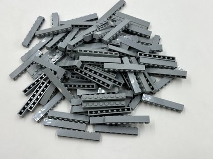 LEGO Pack of 100x New Light Bluish Gray Brick 1 x 8 BULK BRICKS