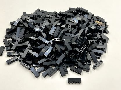 LEGO Pack of 200x New Black Brick 1 x 4 BULK BRICKS