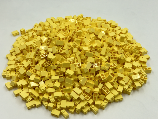 LEGO Pack of 100x New Bright Light Yellow Brick 1 x 2 BULK BRICKS