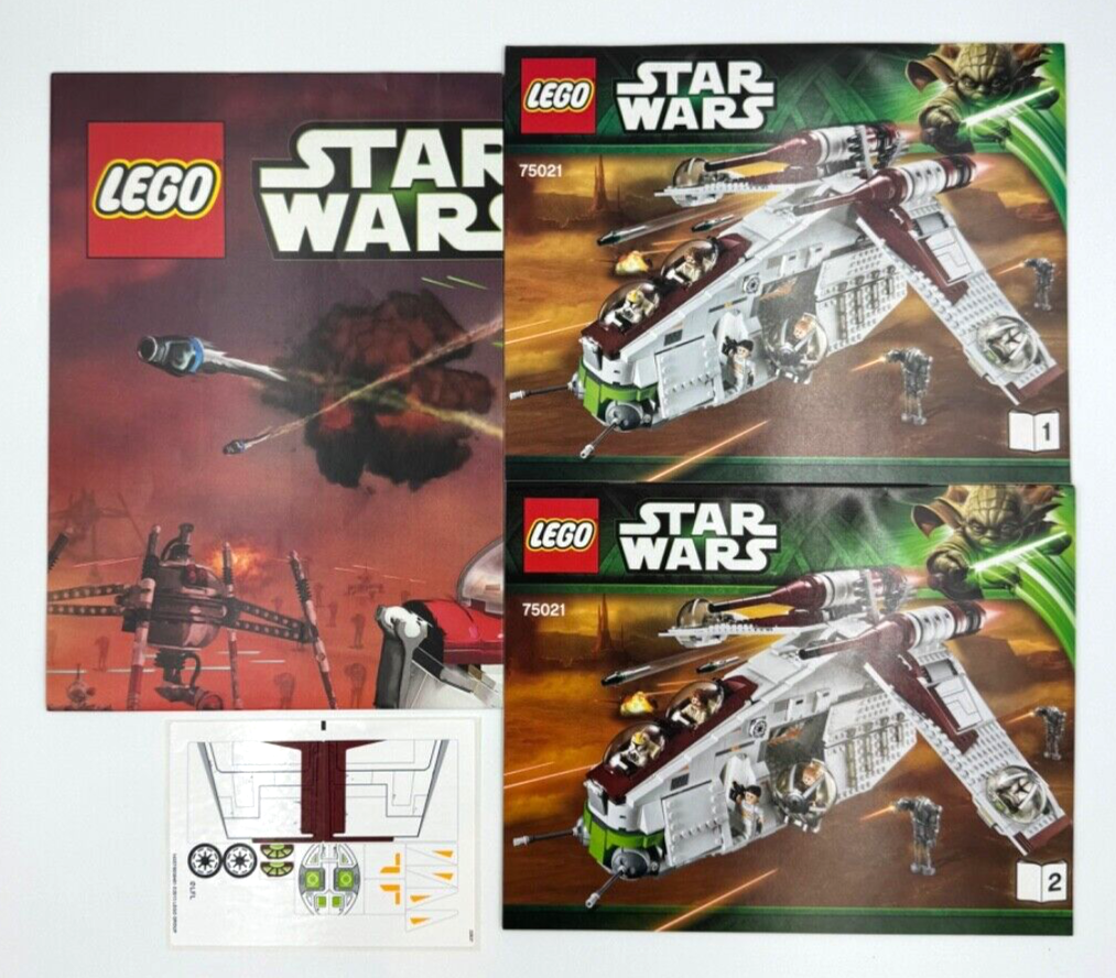 INSTRUCTIONS + STICKER - LEGO Star Wars: Republic Gunship (75021)