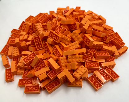 LEGO Pack of 200x New Orange Brick 2 x 4  BULK BRICKS