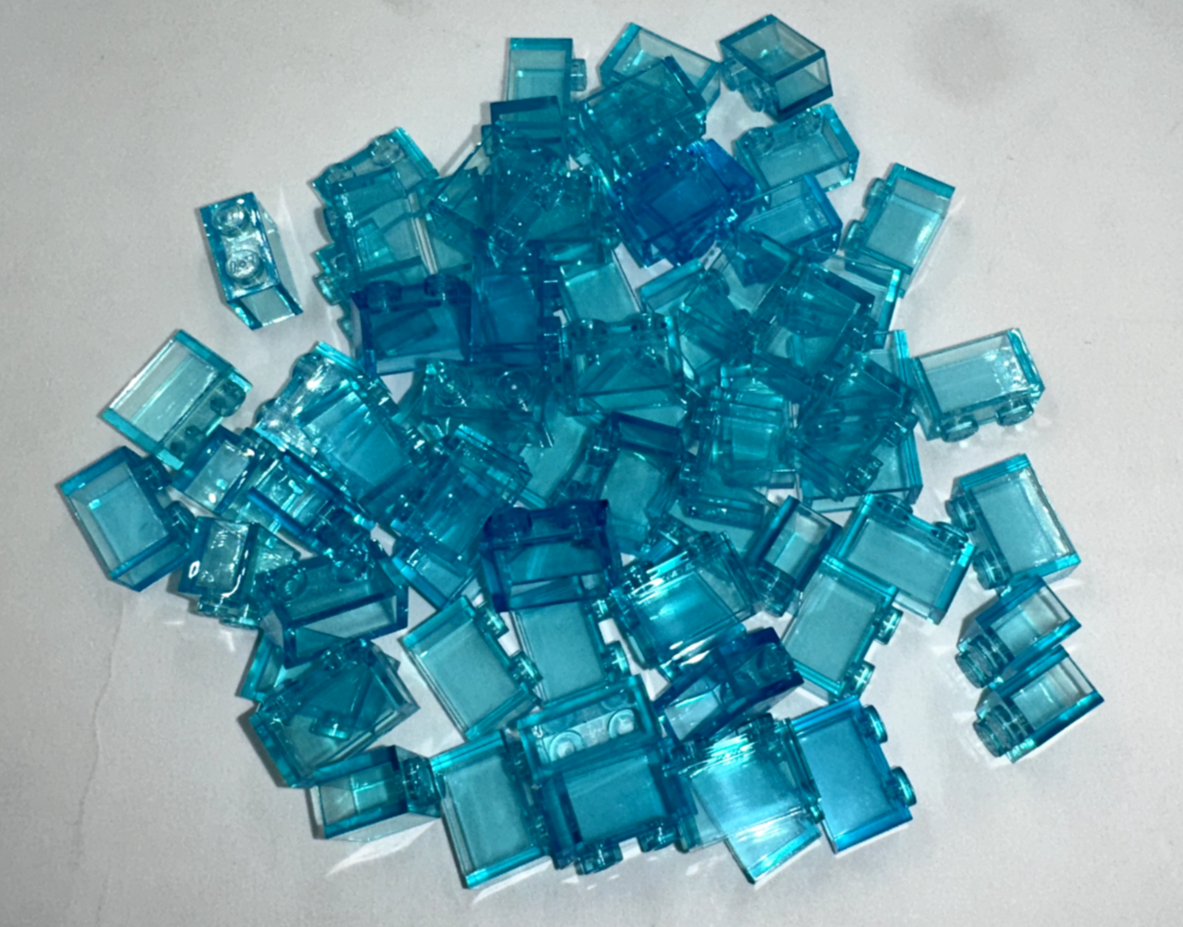 LEGO Pack of 100x New Trans-Light Blue Brick 1 x 2 BULK BRICKS