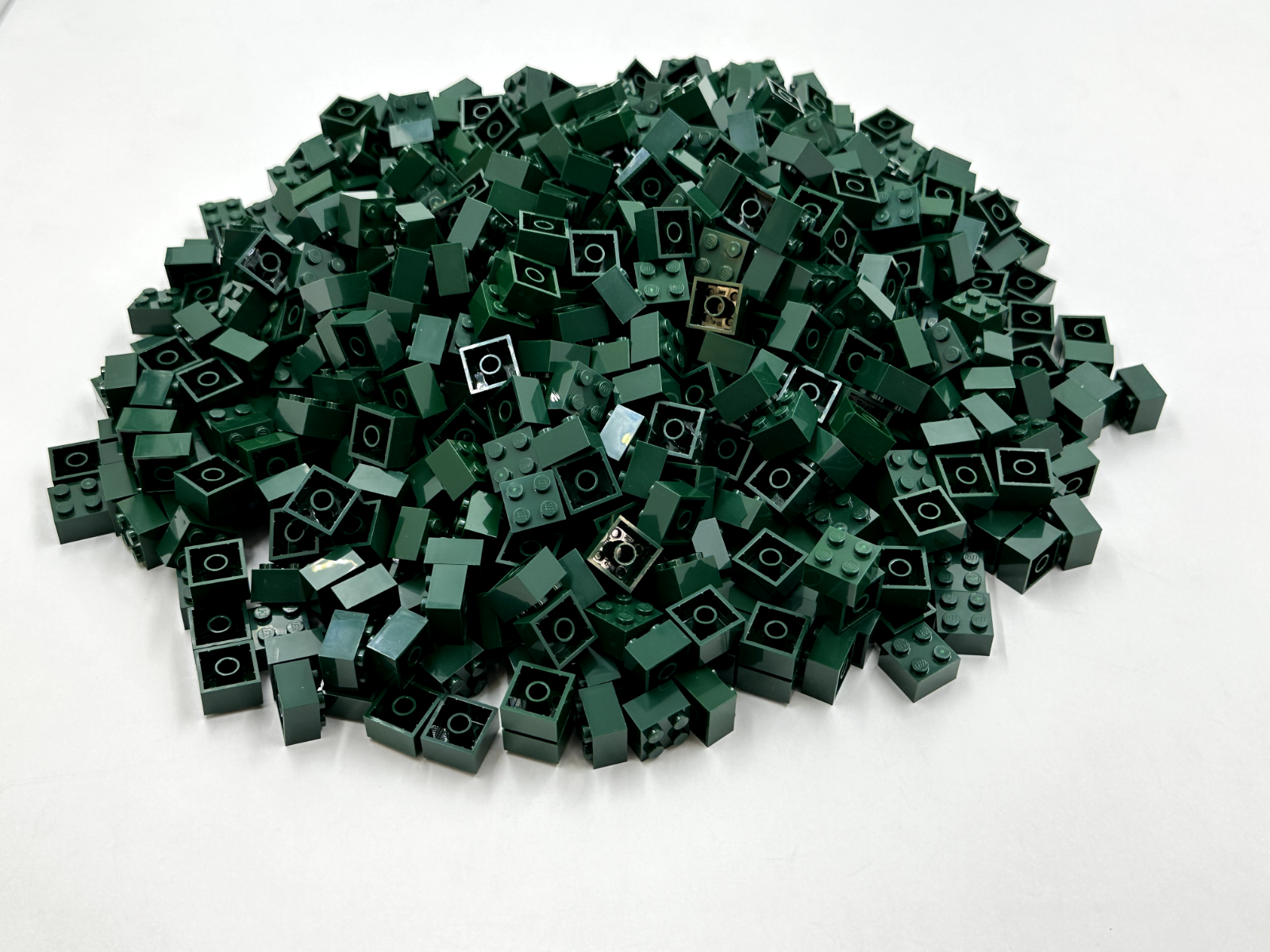 LEGO Pack of 100x New Dark Green Brick 2 x 2  BULK BRICKS