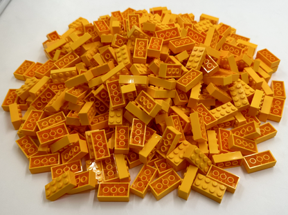 LEGO Pack of 100x New Bright Light Orange Brick 2 x 4  BULK BRICKS