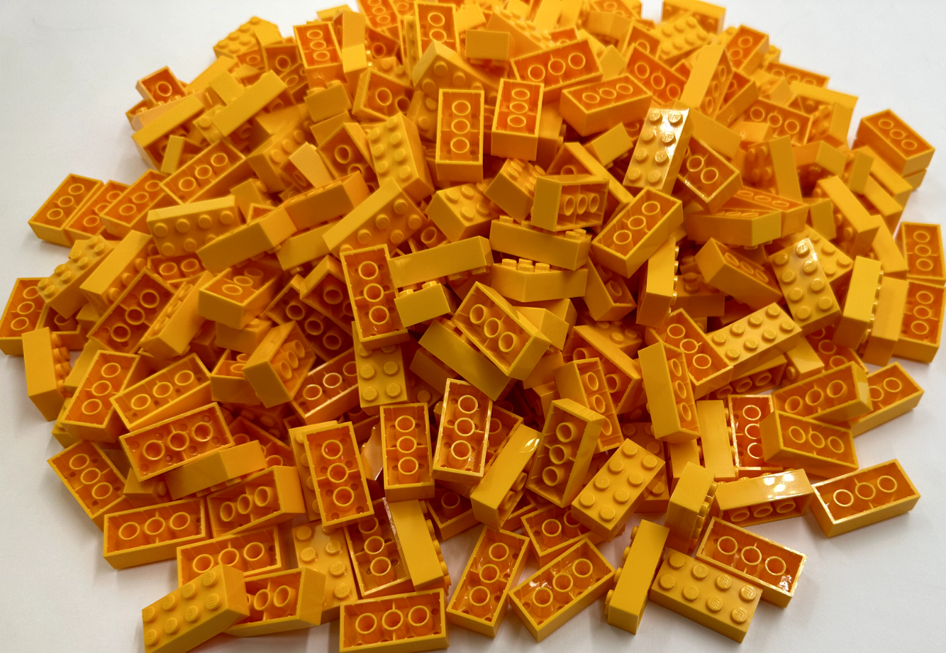 LEGO Pack of 100x New Bright Light Orange Brick 2 x 4  BULK BRICKS