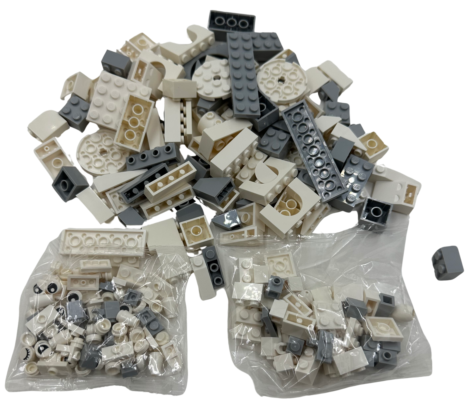 NEW LEGO Assorted Bulk Brick Pack: White + Light Gray