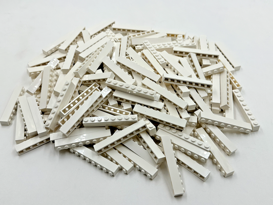 LEGO Pack of 200x New White Brick 1 x 8 BULK BRICKS
