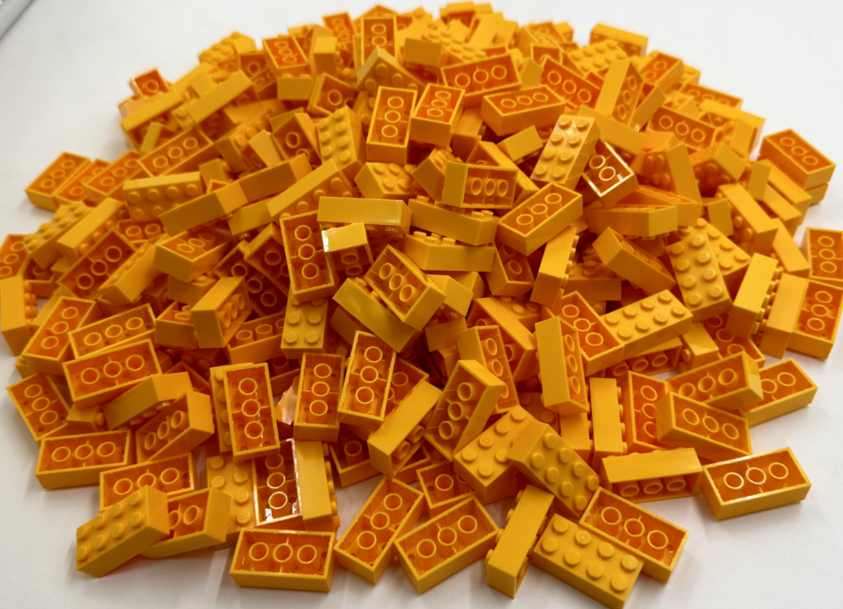 LEGO Pack of 100x New Bright Light Orange Brick 2 x 4  BULK BRICKS