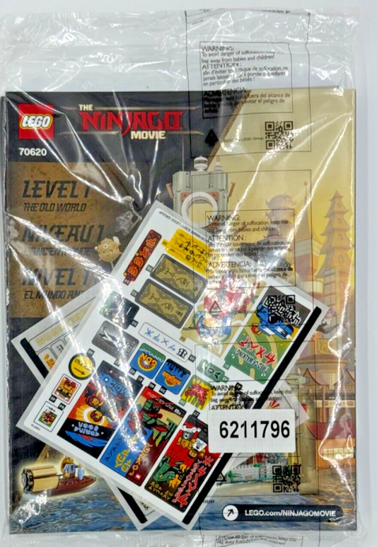 INSTRUCTIONS + STICKERS, SEALED - The LEGO Ninjago Movie: NINJAGO City (70620)