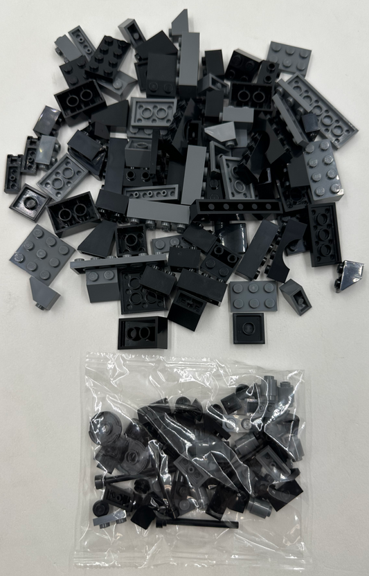 NEW LEGO Assorted Bulk Brick Pack: Black + Dark Gray