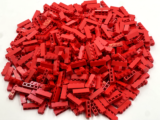 LEGO Pack of 200x New Red Brick 1 x 4 BULK BRICKS