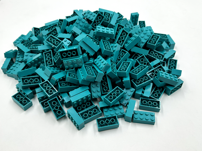LEGO Pack of 200x New Dark Turquoise Brick 2 x 4  BULK BRICKS