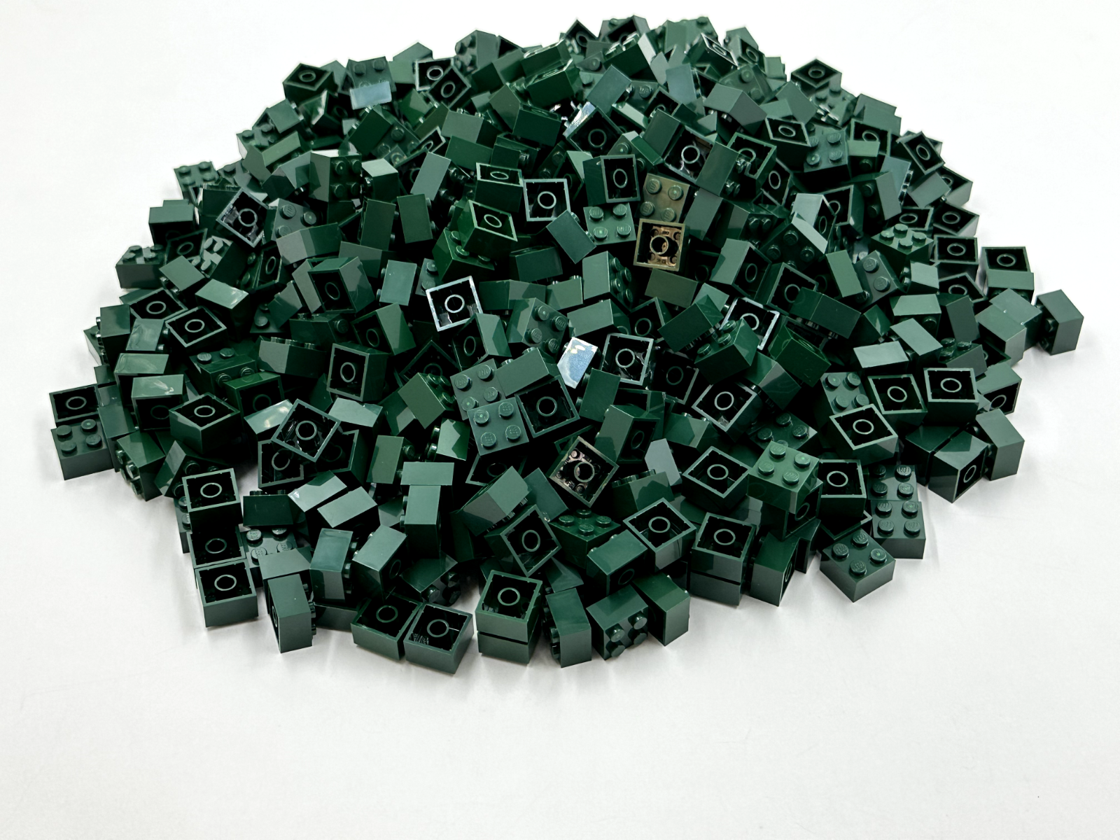 LEGO Pack of 100x New Dark Green Brick 2 x 2  BULK BRICKS