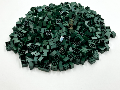 LEGO Pack of 100x New Dark Green Brick 2 x 2  BULK BRICKS